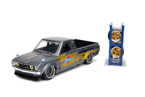 1972 Datsun 620 Pick Up Truck Toyo Tires with Extra Wheels, Gray