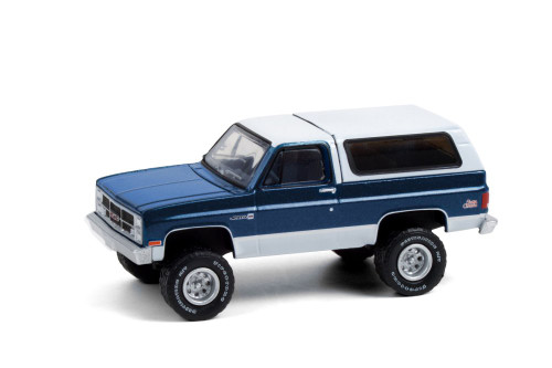 グリーンライト '87 GMC ジミー リフテッド 紺／白 1987 GMC Jimmy Sierra Classic, Dark Blue - Greenlight 35190C/48