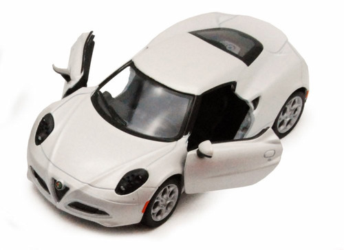 2013 Alfa Romeo 4C, White - Kinsmart 5366D - 1/32 scale Diecast