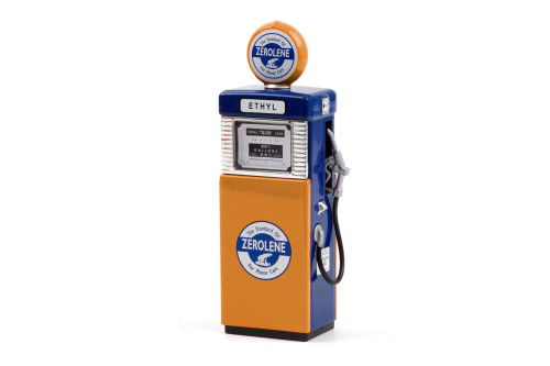 Zerolene "‘The Standard Oil for Motor Cars" 1951 Wayne 505 Gas Pump, Orange and Blue - Greenlight 14090B - 1/18 scale Diecast Accessory