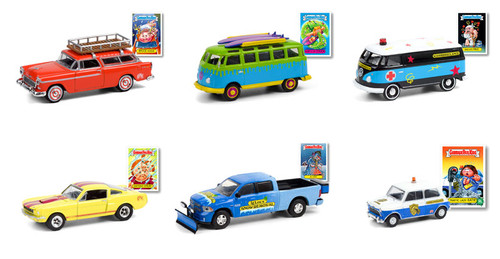 Greenlight Garbage Pail Kids Series 3 Diecast Car Set - Box of 6 assorted 1/64 Scale Diecast Model Cars