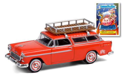 1955 Chevy Nomad with Roof Rack - Bruce Moose, Orange - Greenlight