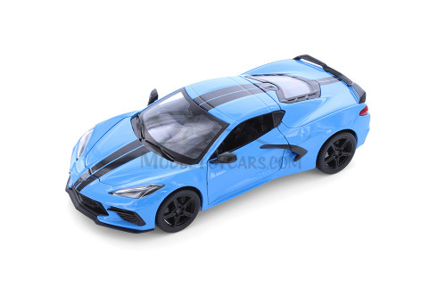 2020 Chevy Corvette Stingray Coupe Z51, Blue - Showcasts 34527D4 - 1/24 scale Diecast Model Toy Car (1 car, no box)