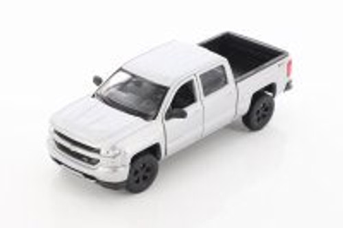 2017 Chevy Silverado Pickup, Silver - Welly 24083/4D - 1/29 scale Diecast Model Toy Car