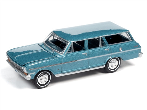 1963 Chevy II Nova 400 Station Wagon, Azure Aqua Blue Metallic