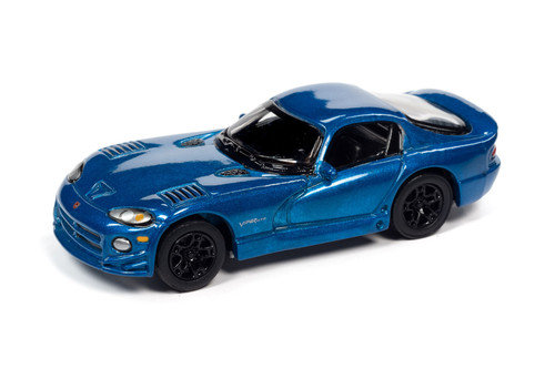 1997 Dodge Viper GTS, Blue Metallic - Johnny Lightning JLCG024/48B - 1/64 scale Diecast Model Toy Car