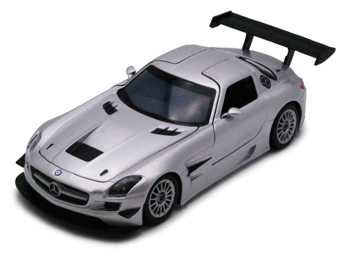 Mercedes-Benz SLS AMG GT-3, Silver - Showcasts 73356 - 1/24 Scale Diecast Model Toy Car (Brand New, but NOT IN BOX)