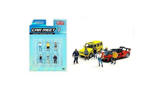 Car Meet 1 Set, Multi - American Diorama AD-76469MJ - 1/64 scale