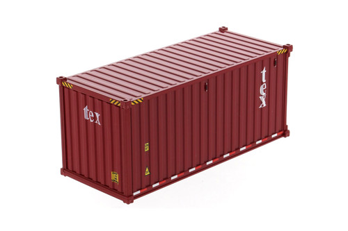 20' Dry Goods Sea Shipping Container 'TEX', Burgundy - Diecast