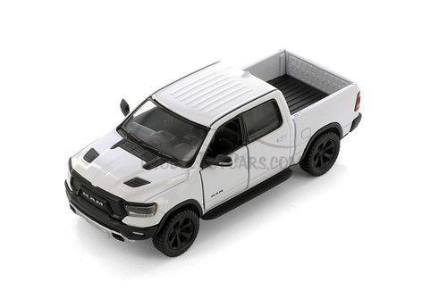 2019 Dodge Ram Pick Up Truck, White - Kinsmart 5413D - 1/46 scale Diecast Model Toy Car