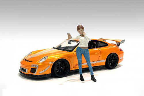 Car Meet 1 Figure I, White w/Blue - American Diorama 76277 - 1/18 Figurine - Diorama Accessory
