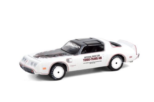 1980 Pontiac Firebird Trans Am T/A 64th Annual Indianapolis 500 Mile Race, White and Black - Greenlight 30226/48 - 1/64 scale Diecast Model Toy Car