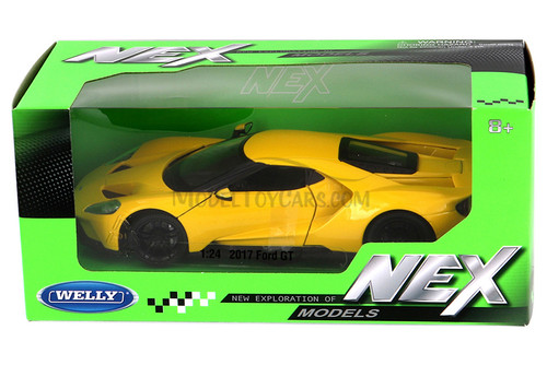 2017 Ford GT, Yellow - Welly 24082WYL - 1/24 scale Diecast Model Toy Car