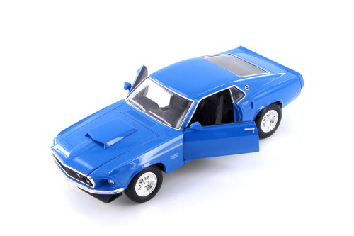 1969 Ford Mustang Boss 429, Blue - Welly 24067WBU - 1/24 scale Diecast Model Toy Car