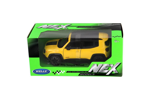 Jeep Renegade Trailhawk, Yellow - Welly 24071WYL - 1/24 scale Diecast Model Toy Car