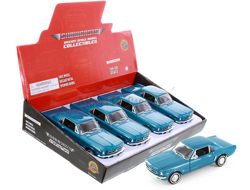 1964 Ford Mustang Coupe (1964.5), Metallic Turquoise Blue - Showcasts® 22451/4D - 1/24 Scale Diecast Model Toy Car