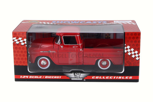 1958 Chevy Apache Fleetside Pickup Truck, Red - Motor Max 79311AC/R - 1/24 Scale Diecast Car