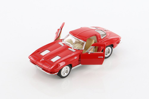 1963 Chevy Corvette Stingray, Red - Kinsmart 5358WR - 1/36 scale Diecast Model Toy Car