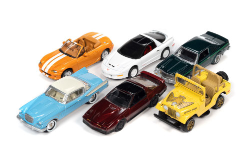  Jeep Wrangler Rubicon Diecast Car Set - Box of 6 assorted 1/64 Scale Diecast Model Cars