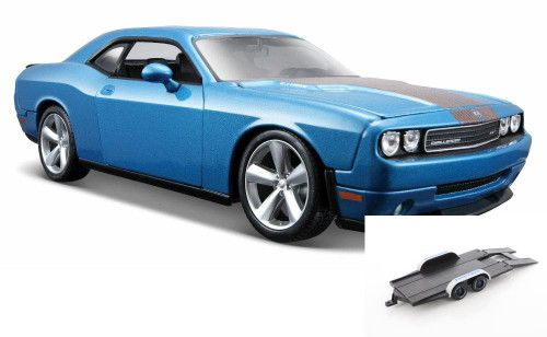 Car w/trlr 2008 Dodge Challenger SRT8  w/ Sunroof 31280BU 1/24 Scale Diecast Model Toy Car