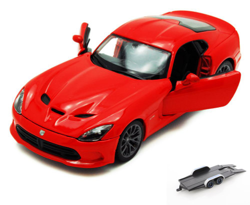 Diecast Car w/Trailer - Dodge SRT Viper GTS, Red - Maisto 34271, 1/24 Diecast Car (New, but NO BOX)