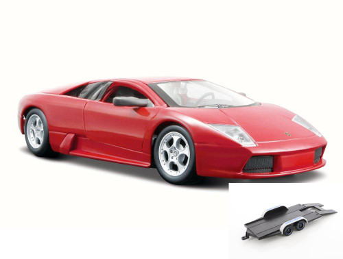 Diecast Car w/Trailer - Lamborghini Murcielago, Red - Maisto 31238 - 1/24 Scale Diecast Car