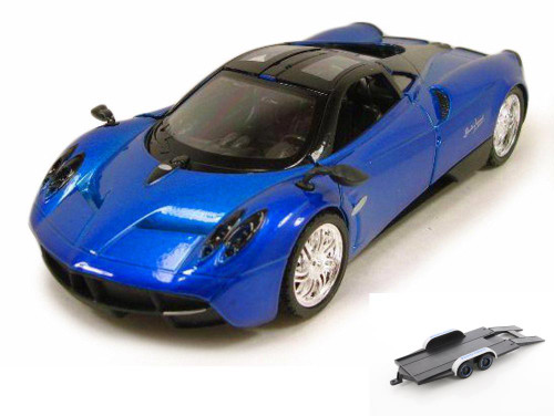 Diecast Car w/Trailer - Pagani Huayra, Blue - Showcasts 79312 - 1/24 Scale Diecast Model Toy Car