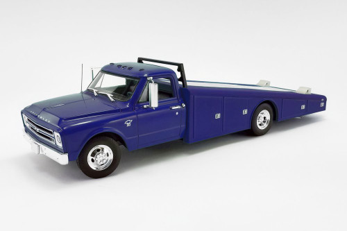 1967 Chevy C30 Ramp Truck, Dark Blue - Acme A1801709 - 1/18 scale Diecast  Model Toy Car