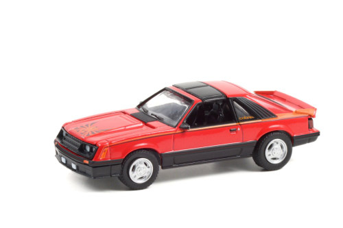 1981 Ford Mustang Cobra, Bright Red - Greenlight 13300C/48 - 1/64 scale Diecast Model Toy Car