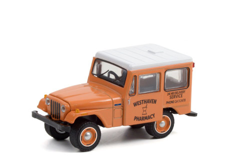 Westhaven Pharmacy 24 Hr Delivery 1974 Jeep DJ-5, Copper/Bronze and White - Greenlight 35200B/48 - 1/64 scale Diecast Model Toy Car
