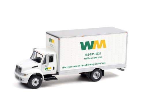 Waste Management 2013 International Durastar Box Van, White - Greenlight 33210A - 1/64 Diecast Car