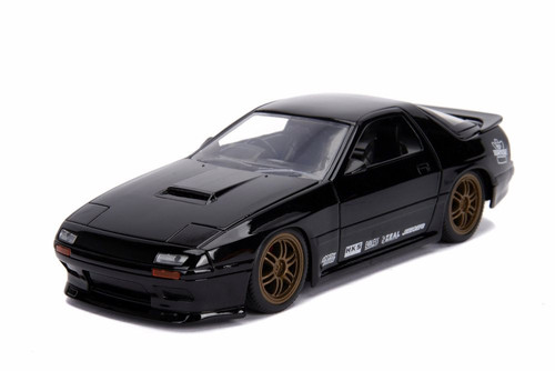 1985 Mazda RX-7 (FC), Glossy Black - Jada 30425 - 1/24 scale Diecast Model Toy Car