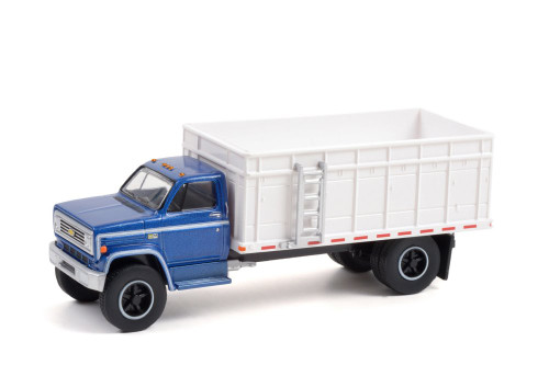 1980 Chevy C-70 Grain Truck, Blue Metallic and White - Greenlight 45130A - 1/64 scale Diecast Car