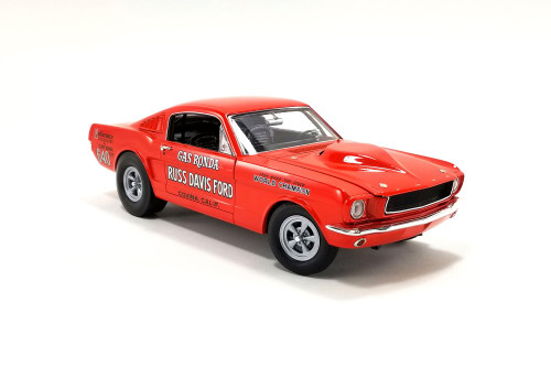 Gas Ronda 1965 Ford Mustang A/FX Russ David, Red - Acme A1801840 - 1/18 scale Diecast Model Toy Car