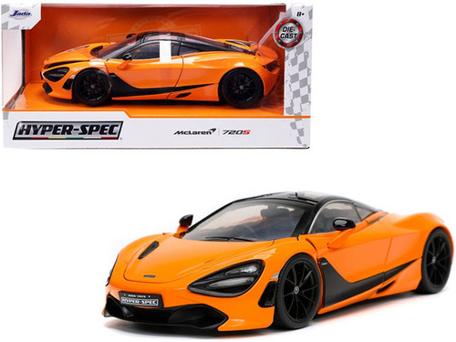McLaren 720S, Orange and Black - Jada Toys 32719/4 - 1/24 scale Diecast Model Toy Car