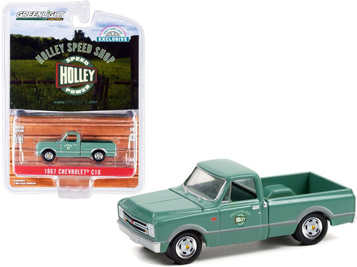 Holley Speed Shop 1967 Chevy C-10 Short Bed Pickup Truck, Green, Greenlight 30307, 1/64 Diecast Car