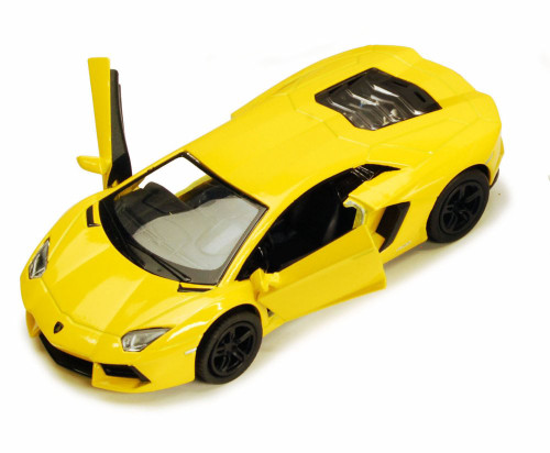 Lamborghini Aventador LP700-4, Yellow - Kinsmart 5355D - 1/38 scale Diecast Model Toy Car
