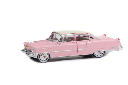 1955 Cadillac Fleetwood Series 60, Pink and White - Greenlight 84098 - 1/24 scale Diecast Car