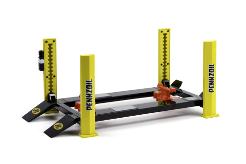 Adjustable Four-Post Lift - Pennzoil, Yellow - Greenlight 13619