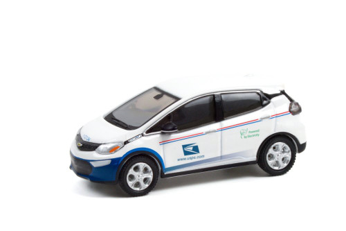 United States Postal Service 2017 Chevy Bolt, White & Blue - Greenlight 30263 - 1/64 Diecast Car