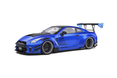 Nissan GT-R 1/18 スケールモデル 青 2020 Nissan GT-R with Liberty Walk Body Kit 2.0, Blue - Solido
