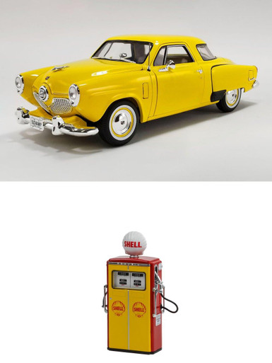 Diecast Car w/Gas Pump - 1951 Studebaker Champion, Yellow