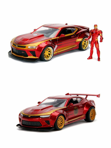 ミニカー 1:24 IRON MAN &amp; 2016 CHEVROLET CAMARO Jada Toys Marvel Series Collectible: Iron Man Inspired 1:24