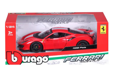 Ferrari 488 Pista, Red - Bburago 26026R - 1/24 Scale Diecast Model