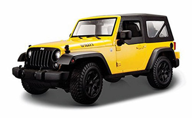 Maisto（マイスト）製の「2014 Jeep Wrangler（ジープ・ラングラー）」の未開封新品1/18スケールミニカーです 31676-MAI-YELLOW-2014-Jeep-