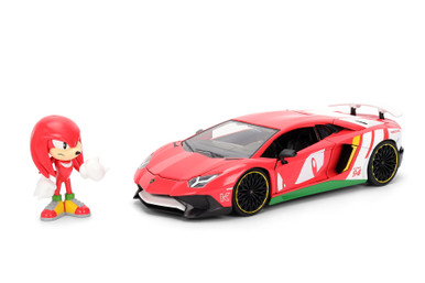 Lamborghini Aventador SV w/Knuckles Figure, Sonic the Hedgehog