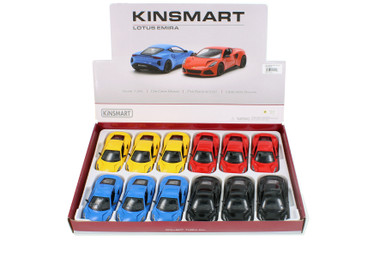 Box of 12 Lotus Emira Hardtop, Assortment - Kinsmart 5441D - 1/34