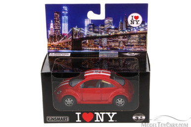 I Love New York Volkswagen New Beetle Hard Top, Red - Kinsmart