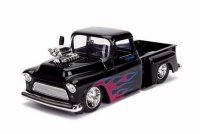 1955 Chevy Stepside Pickup, Glossy Black - Jada 30980DP1 - 1/24