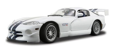 1997 Dodge Viper GT2, White w/ Stripes - Maisto Special Edition